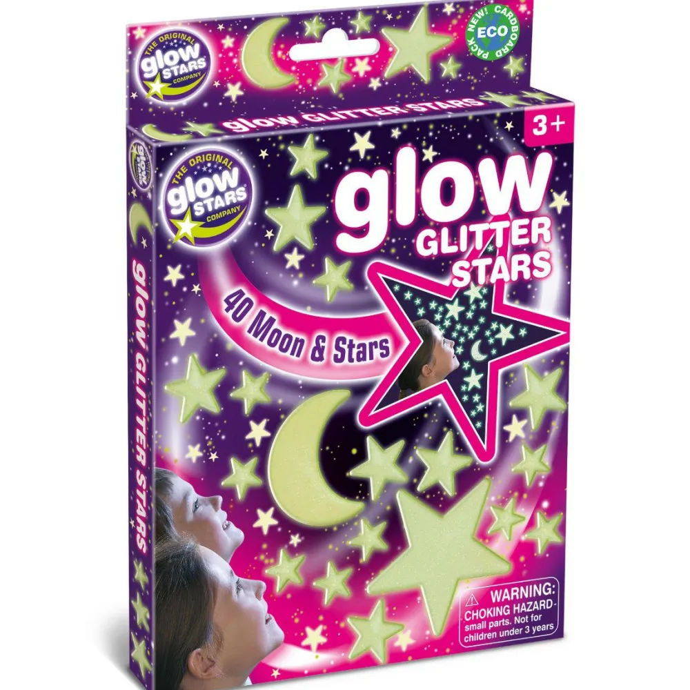 Brainstorm Glow - Stjerner m. glimmer, 40 dele
