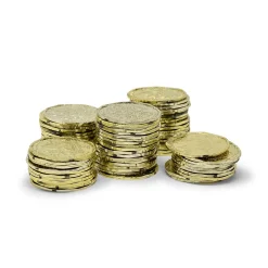 Discount Guldmønter i plastic, 72 stk.