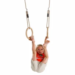 Online Gymnastikringe i træ - PP-reb - Ø14,5 cm