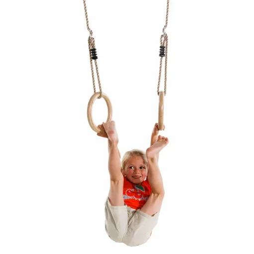 Online Gymnastikringe i træ - PP-reb - Ø14,5 cm