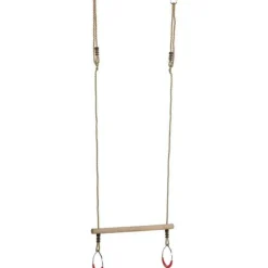 Clearance Gynge - Trapez i træ med metalringe