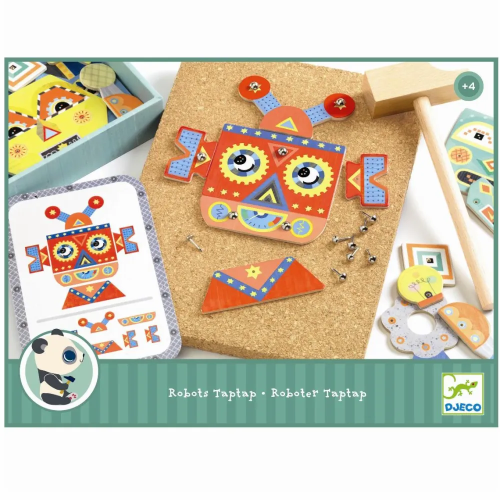 Outlet Djeco Hammer & søm bræt - Robotter