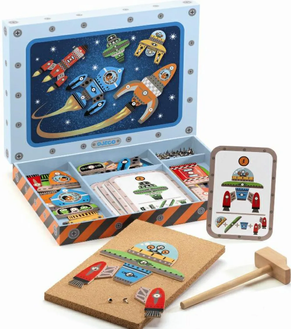 Hot Djeco Hammer & søm bræt - Rumskibe