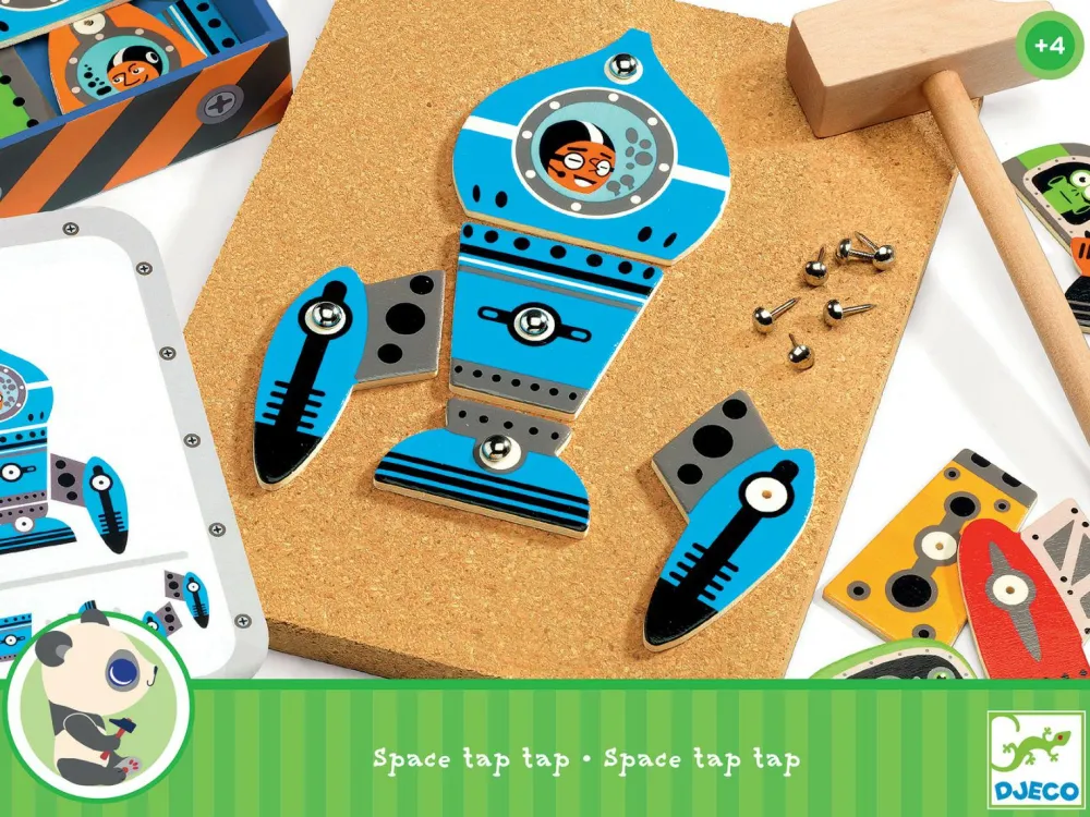 Hot Djeco Hammer & søm bræt - Rumskibe