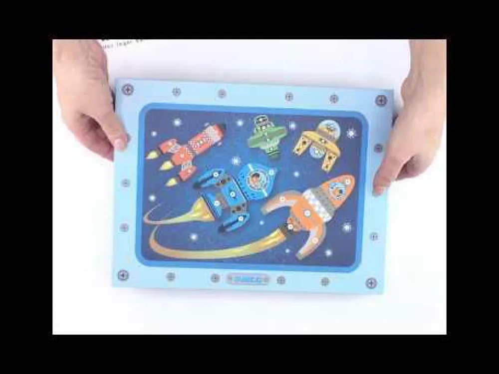 Hot Djeco Hammer & søm bræt - Rumskibe