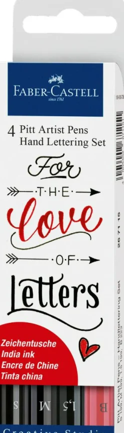New Faber-Castell Hand Lettering, Pitt artist pen, 4 stk
