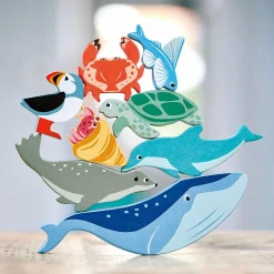 Outlet Tender Leaf Havdyr af træ, 10 dele