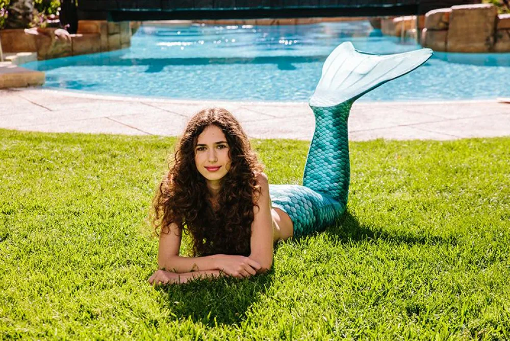 Hot Havfruehale - Hale + monofinne, Turkis (M + L)