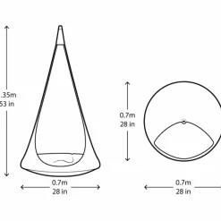Outlet Hængehule Ø70 cm inkl. pude - Grøn