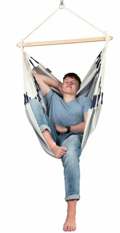 Discount La Siesta Hængekøjestol single outdoor - Sea Salt