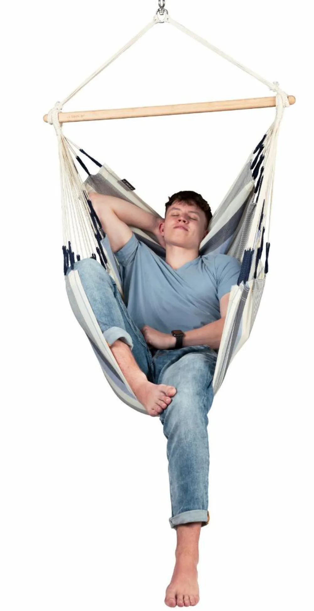 Discount La Siesta Hængekøjestol single outdoor - Sea Salt