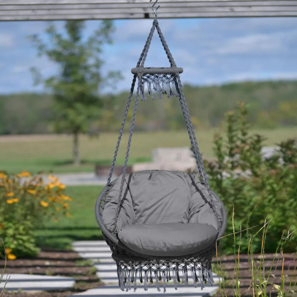 Best Hængestol med frynser - Grå