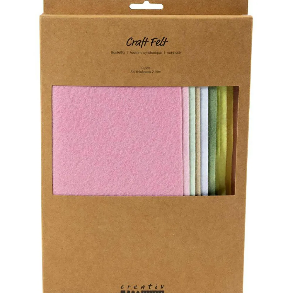 Online Creativ Company Hobbyfilt A4 - Pastel, 10 ark