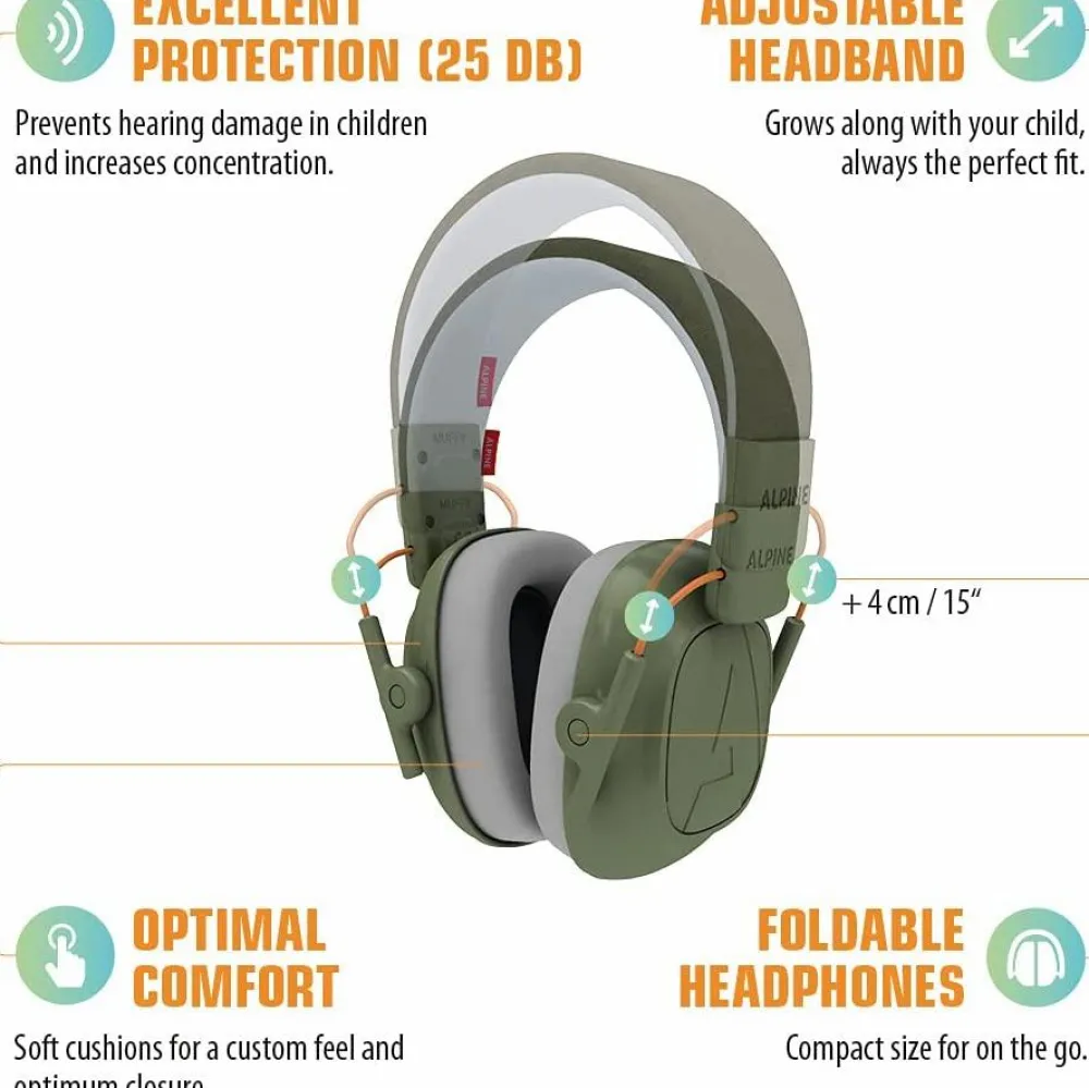 Discount Høreværn Muffy Kids 5-12 år - Grøn