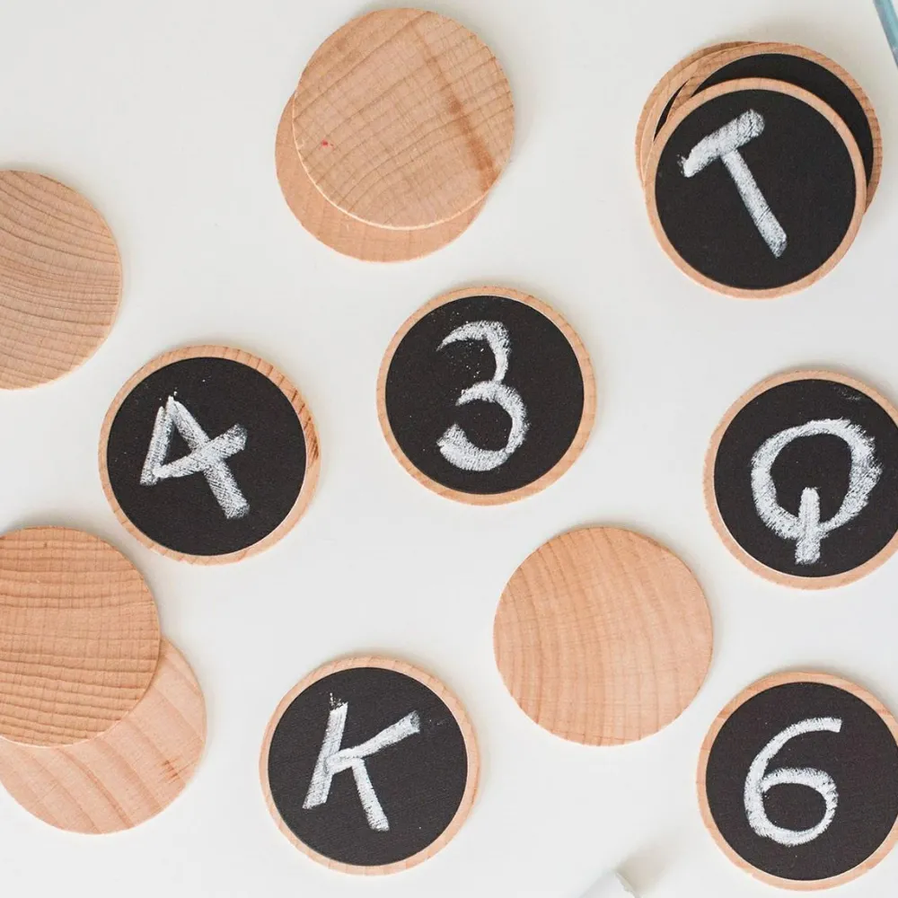 New Huskespil i træ m. tavlefolie - Lav selv