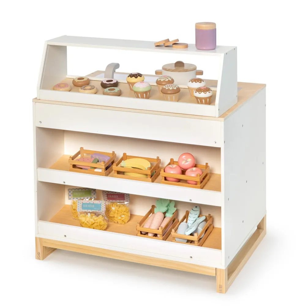 Best 2-i-1 legekøkken & butik - Prunus (hvid)