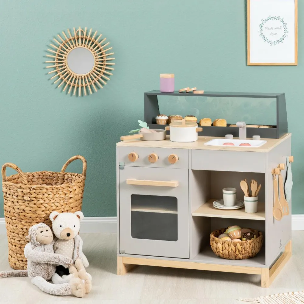 Online 2-i-1 legekøkken & butik - Prunus (grå)