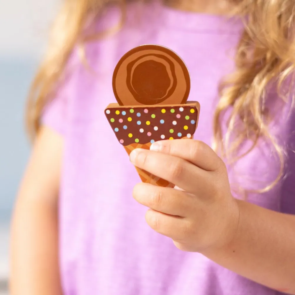 Outlet Melissa & Doug 2-i-1 legesæt og puslespil - Iscafé, 16 dele