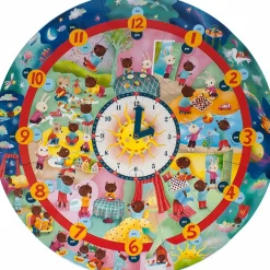 eeBoo Jumbo puslespil m. 25 brk - Døgnets timer
