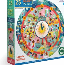 eeBoo Jumbo puslespil m. 25 brk - Døgnets timer