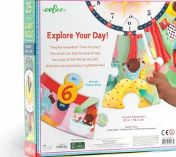 eeBoo Jumbo puslespil m. 25 brk - Døgnets timer