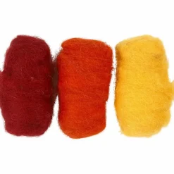 Hot Creativ Company Kartet uld - Rød/orange/gul, 3 x 10 gr.