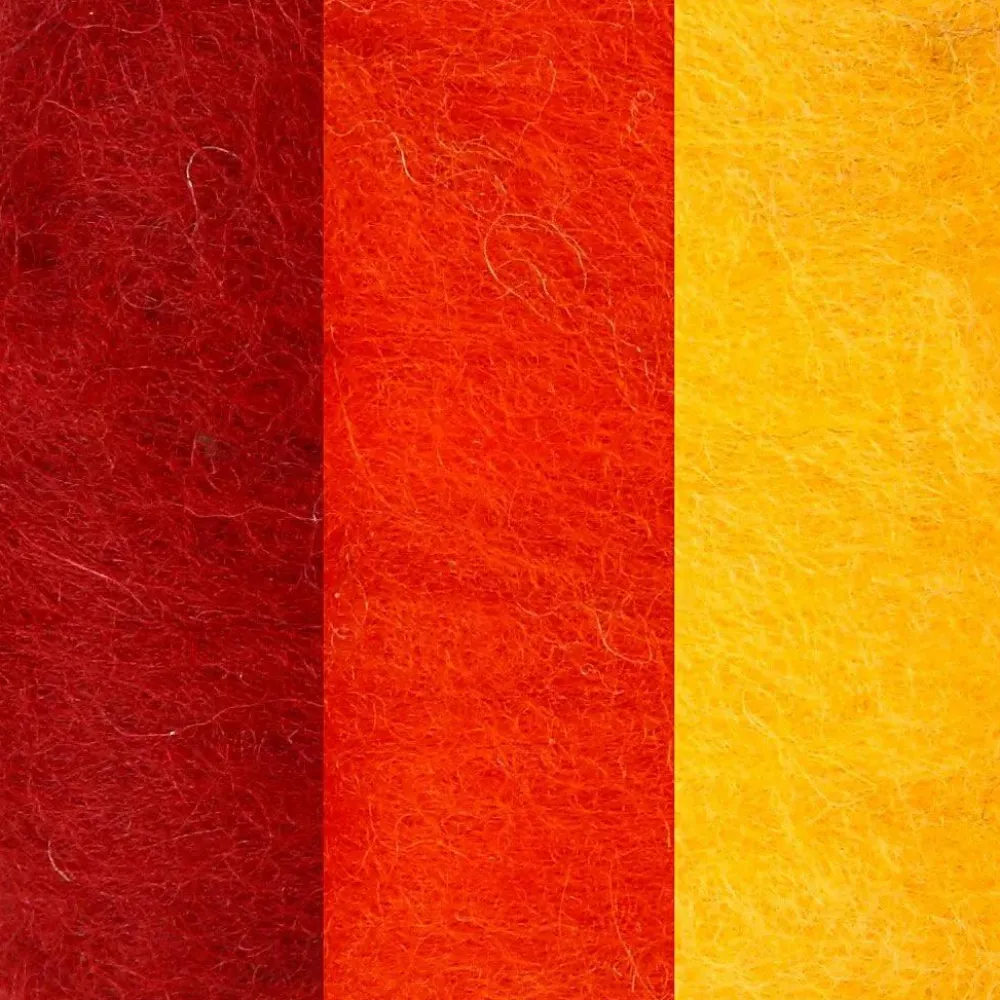 Hot Creativ Company Kartet uld - Rød/orange/gul, 3 x 10 gr.