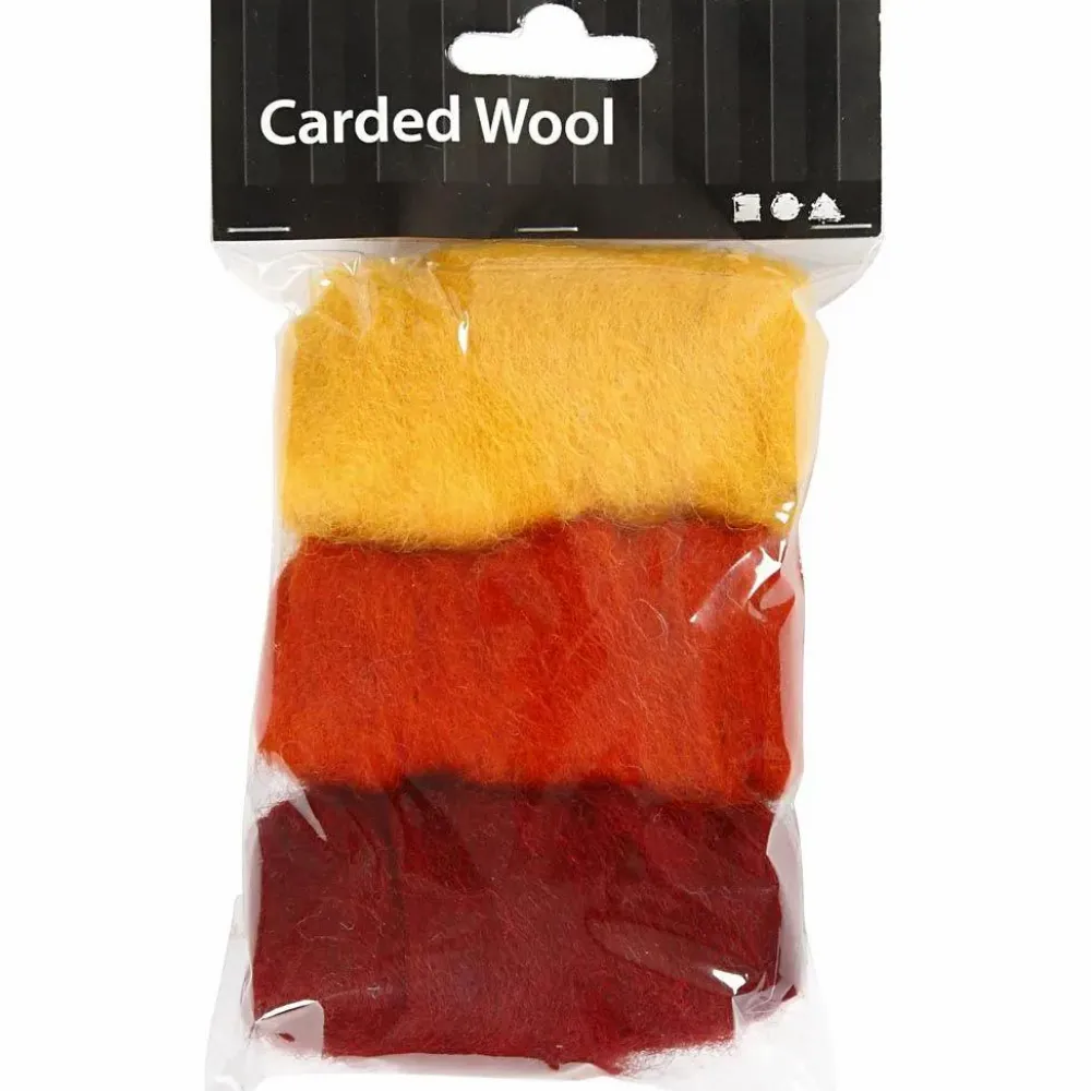 Hot Creativ Company Kartet uld - Rød/orange/gul, 3 x 10 gr.