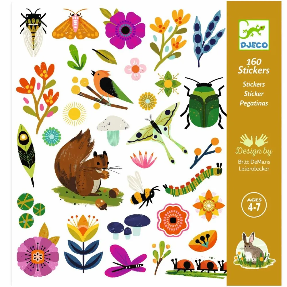 Hot Djeco Klistermærker - Haveliv, 160 stk