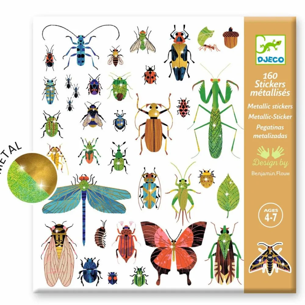 Clearance Djeco Klistermærker - Insekter, 160 stk