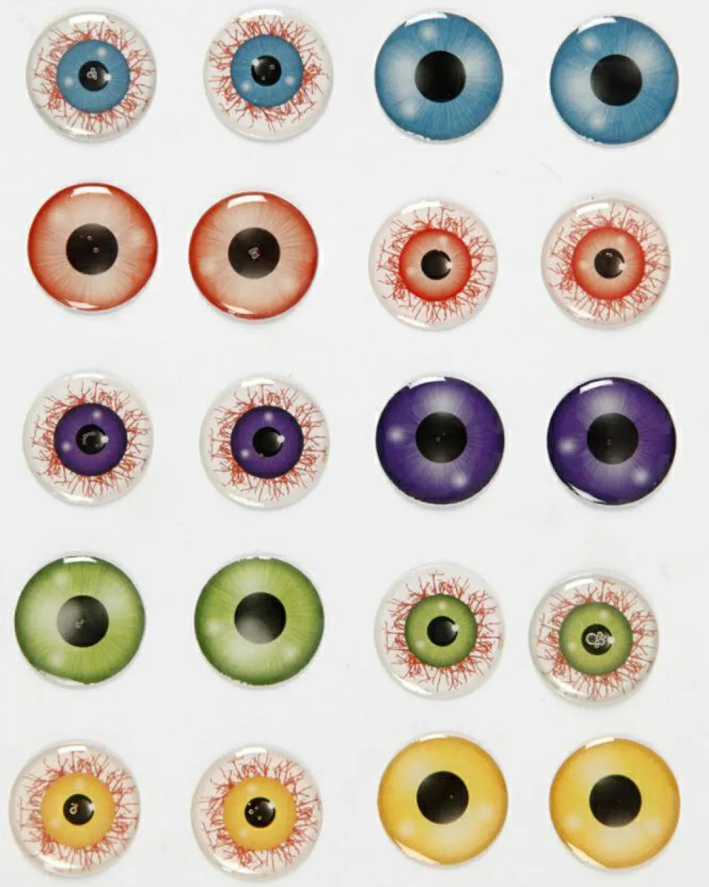 Online Creativ Company Klistermærker - Øjne 3D, Ø 20 mm, 1 ark