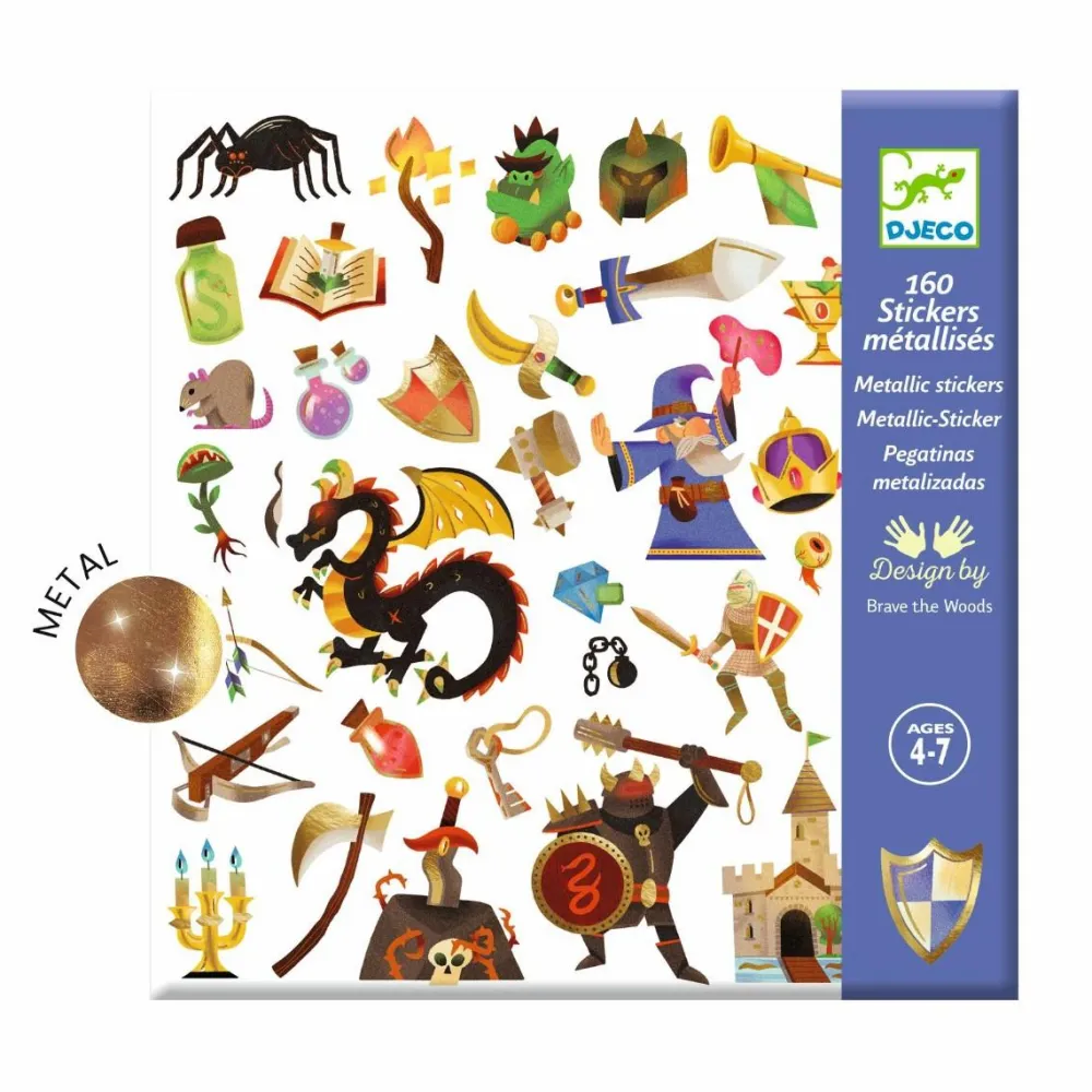 Online Djeco Klistermærker - Middelalder, 160 stk