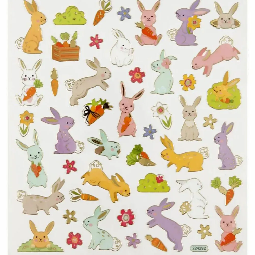 Outlet Creativ Company Klistermærker - Påskeharer, 1 ark