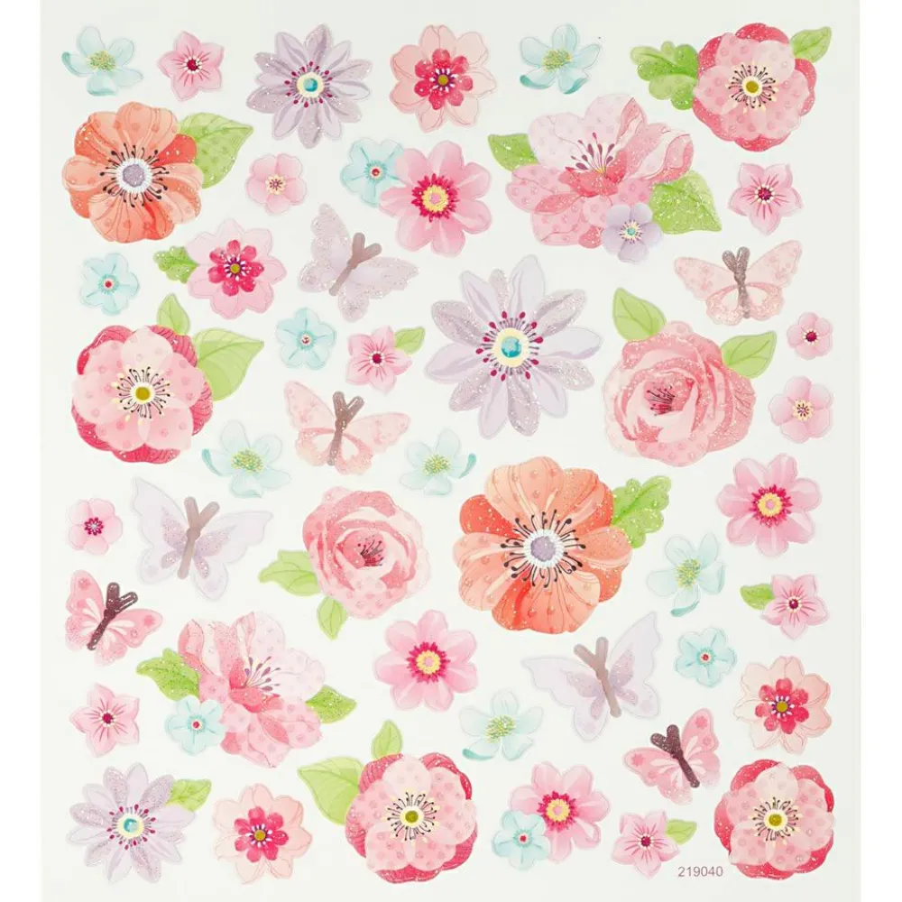 Outlet Creativ Company Klistermærker - Rosa forårsblomster, 1 ark