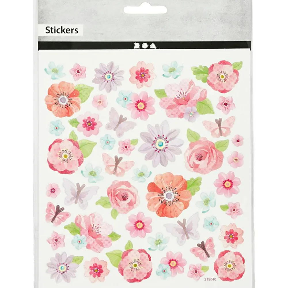Outlet Creativ Company Klistermærker - Rosa forårsblomster, 1 ark