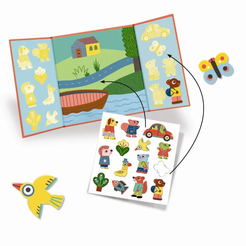 Djeco Klistermærker (fra 18 mdr.) - Dyr