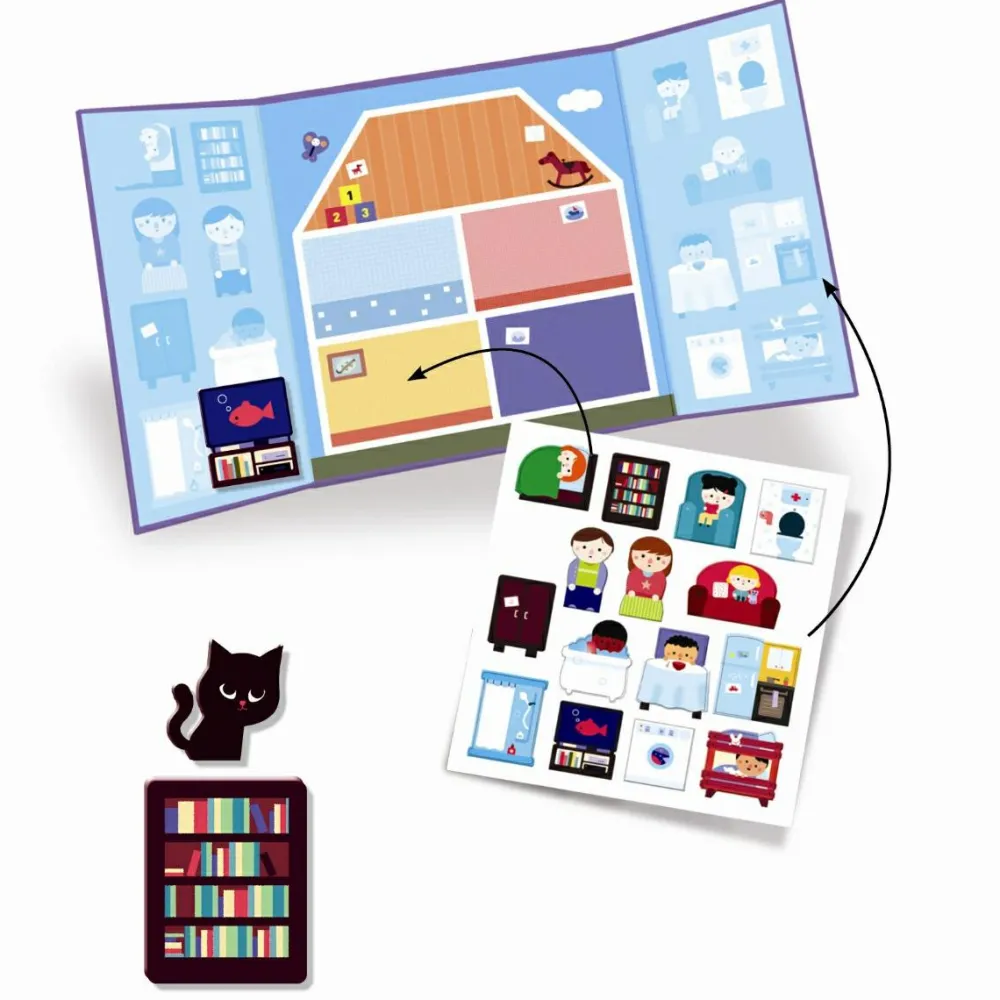 Discount Djeco Klistermærker (fra 18 mdr.) - Lav et hus
