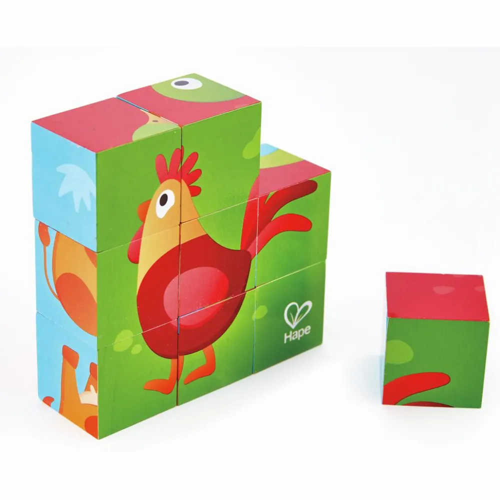 Outlet Hape Klodspuslespil m. 9 klodser - Bondegård