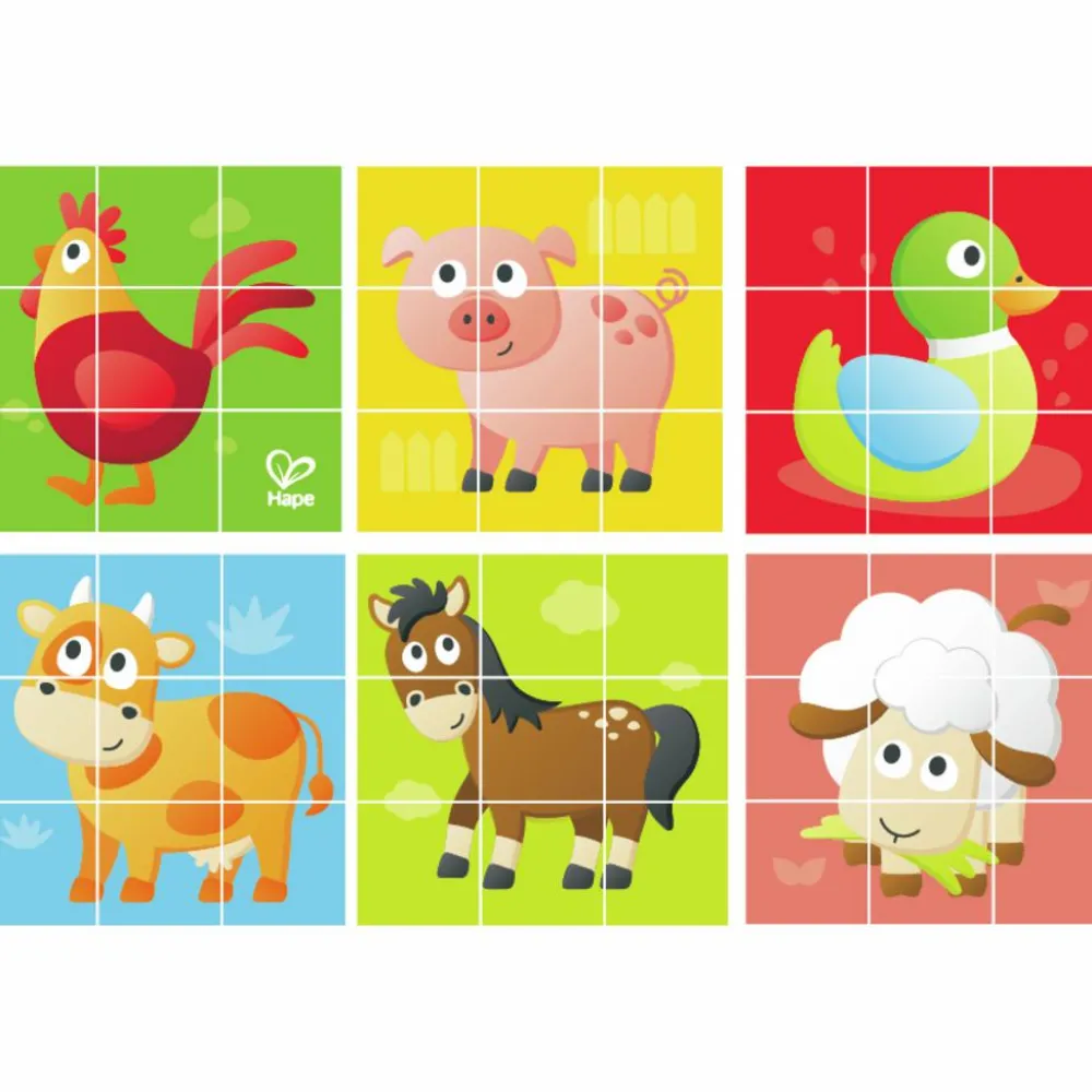Outlet Hape Klodspuslespil m. 9 klodser - Bondegård