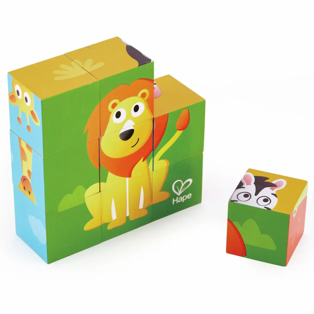 Hape Klodspuslespil m. 9 klodser - Jungledyr