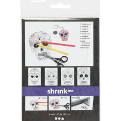 Hot Creativ Company Krympeplast m. motiver - Kranier, 4 ark