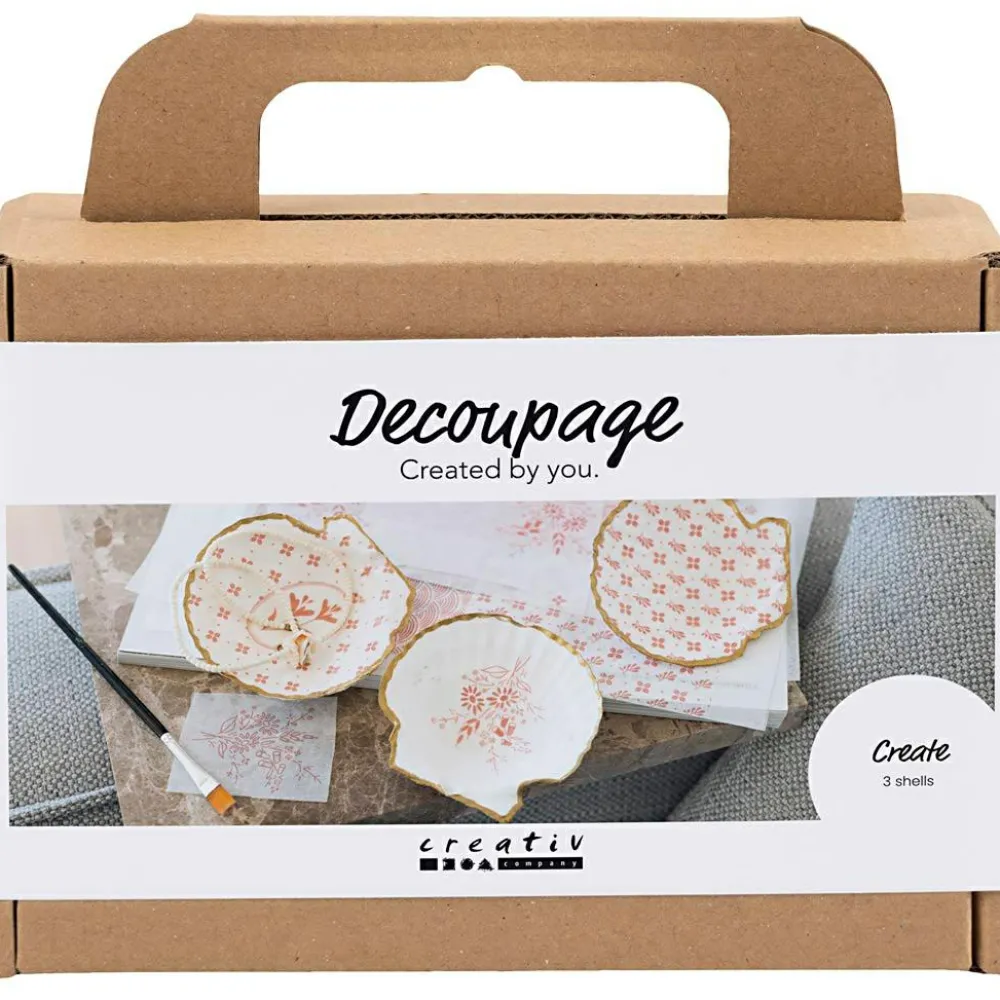 Clearance Creativ Company Lav decoupage muslingeskaller, 3 stk