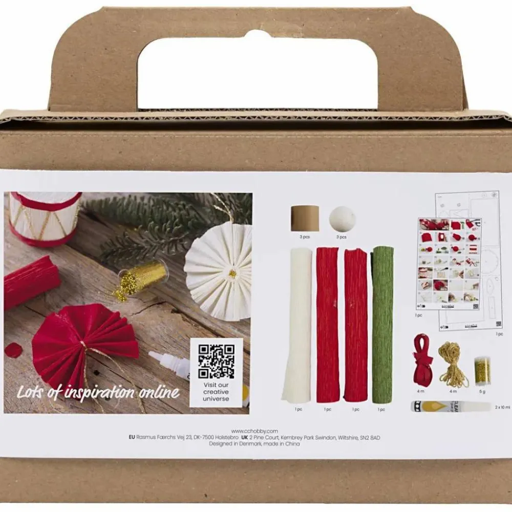 New Creativ Company Lav julepynt af crepepapir, 9 stk