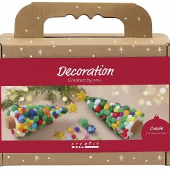 Hot Creativ Company Lav pompon juletræer, 2 stk