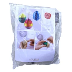 Sale Creativ Company Lav påskeæg m. satinsnor - Gul/Pink/Turkis