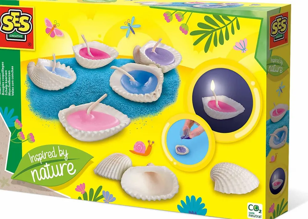 Outlet SES Creative Lav stearinlys i muslingeskaller