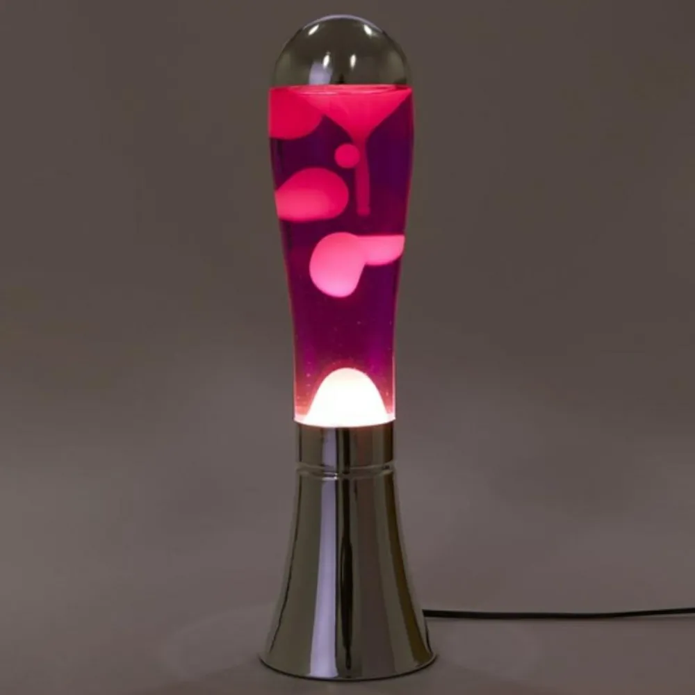 Discount Lavalampe - Sølv/pink