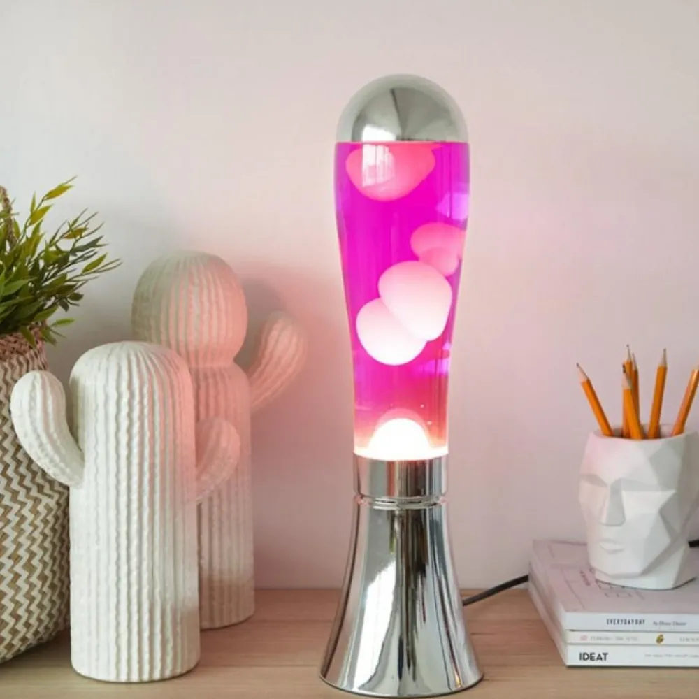 Discount Lavalampe - Sølv/pink