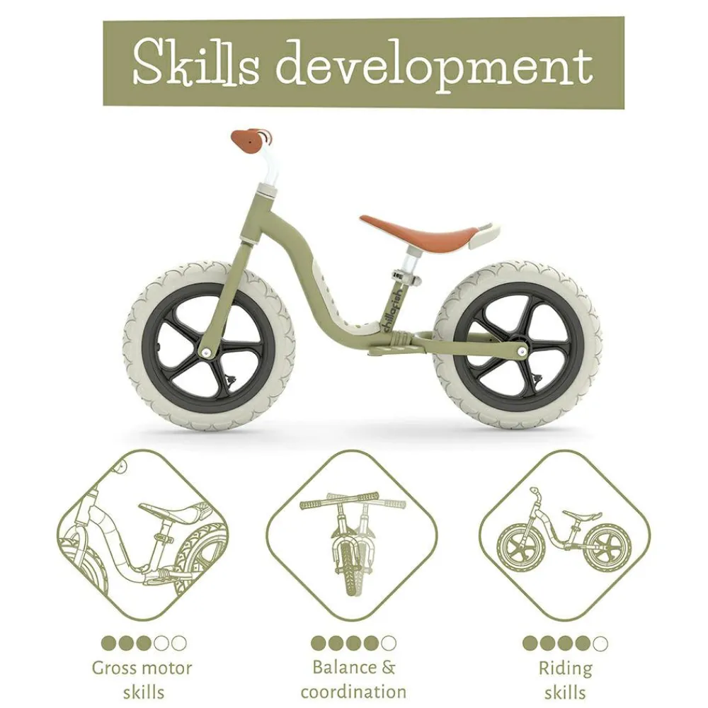 Discount Chillafish Løbecykel Charlie LUX - Oliven (2-5 år)