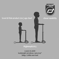 Scoot & Ride Løbehjul - Highwaykick 5 m. LED, Peach